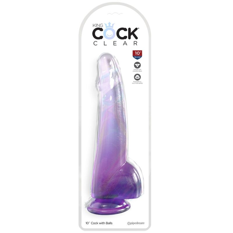 KING COCK - CLEAR GODE TESTICULES 19 CM VIOLET KING COCK