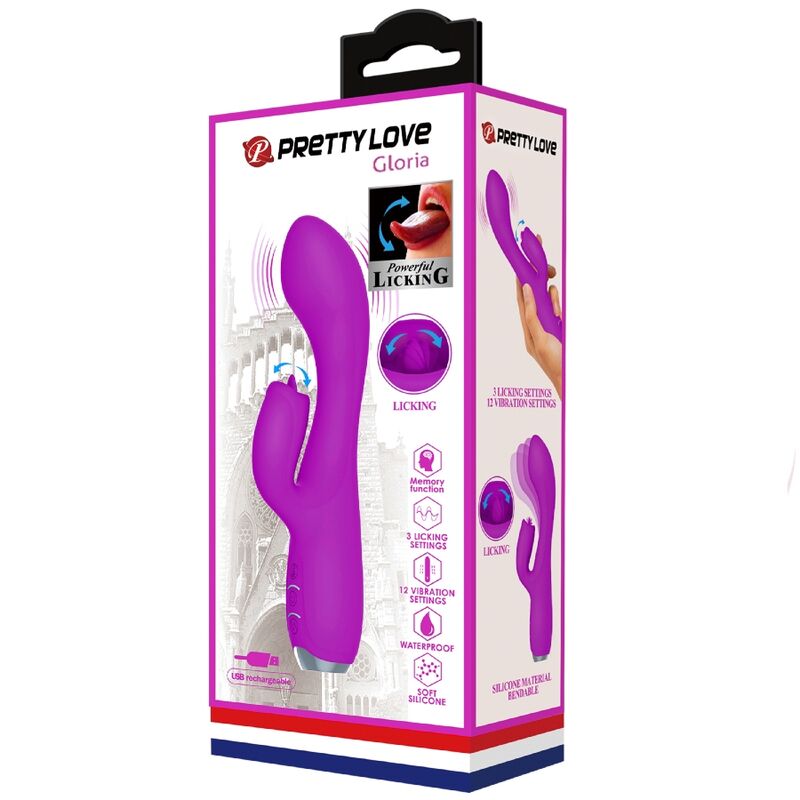PRETTY LOVE - VIBRATEUR LAPIN RECHARGEABLE GLORIA IMPERMÉABLE VIOLET PRETTY LOVE C-TYPE
