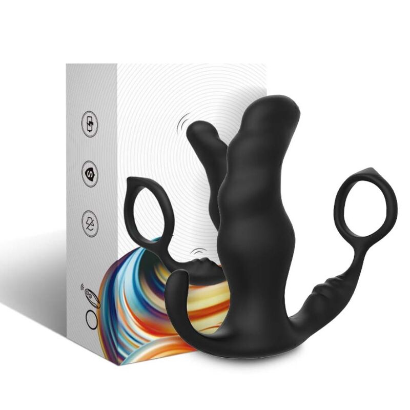 ARMONY - KNIGHT VIBRATEUR ANAL PROSTATE & ANNEAU TÉLÉCOMMANDE NOIR