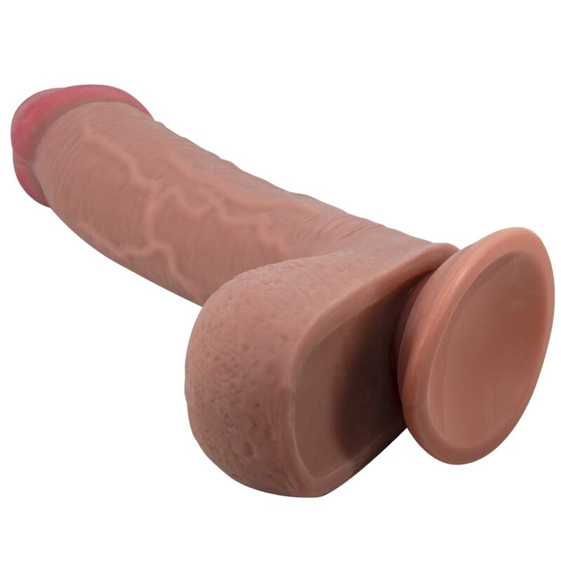 PRETTY LOVE - SÉRIE SLIDING SKIN GODE RÉALISTE AVEC VENTOUSE SLIDING SKIN MARRON 23,4 CM PRETTY LOVE HIGH GRADE