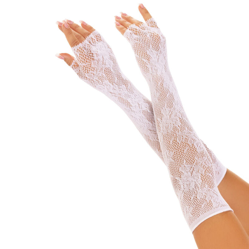 LEG AVENUE - GANTS SANS DOIGTS RESEAU FLORAL NOIR LEG AVENUE HOSIERY