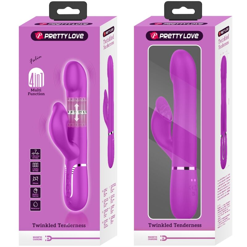 PRETTY LOVE - VIBRATEUR RABBIT PERLES VIOLET PRETTY LOVE FLIRTATION