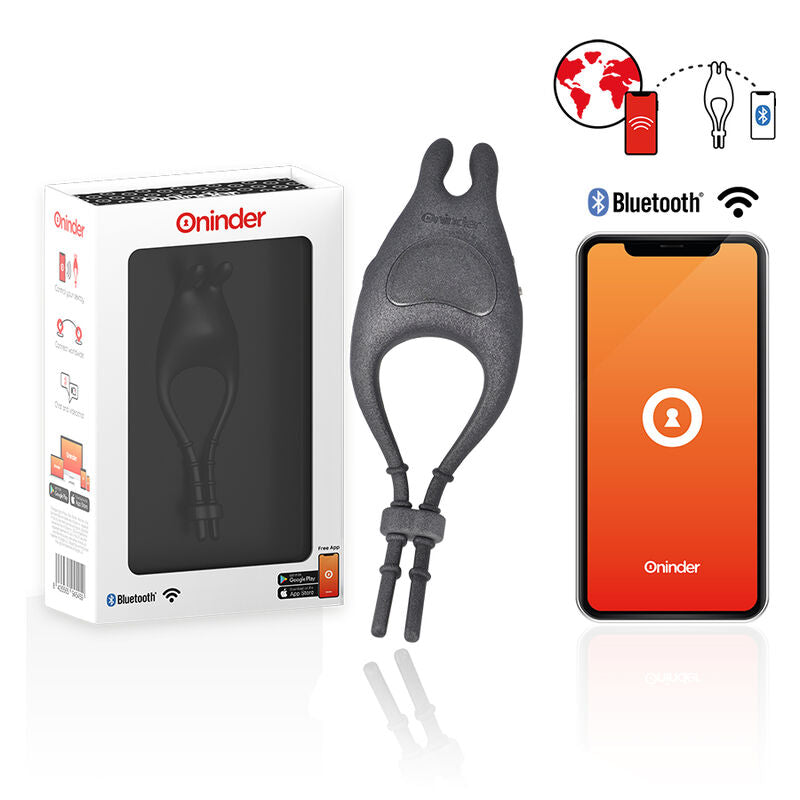 ONINDER - ANNEAU VIBRATEUR RÉGLABLE RECHARGEABLE PAMPA AVEC STIMULATEUR DE CLITORIS 10 VITESSES - APPLICATION GRATUITE ONINDER