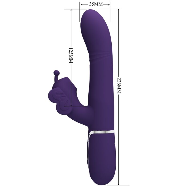 PRETTY LOVE - VIBRATEUR MULTIFONCTION LAPIN 4 EN 1 PAPILLON VIOLET PRETTY LOVE FLIRTATION