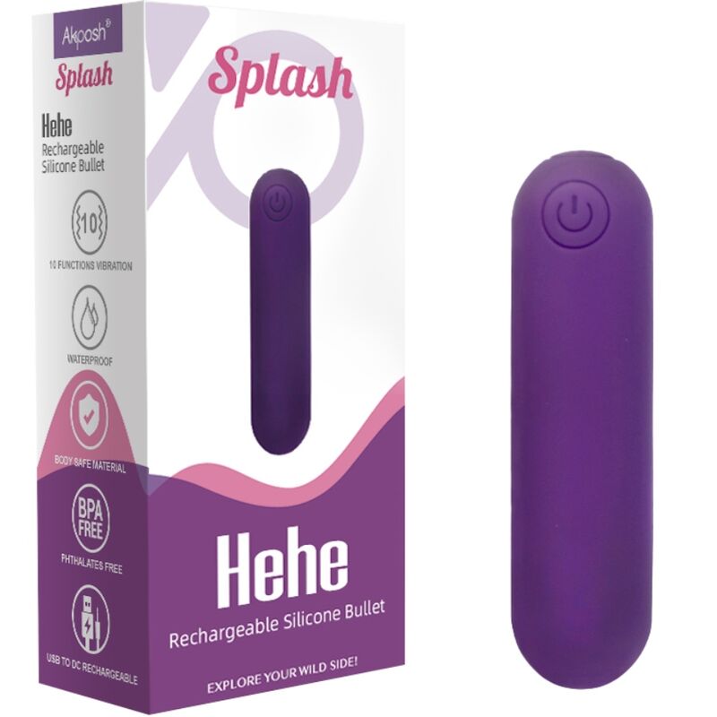 ARMONY - SPLASH HEHE VIBRATEUR BULLET SILICONE 10 VIBRATIONS 65 X 15 CM VIOLET ARMONY STIMULATORS