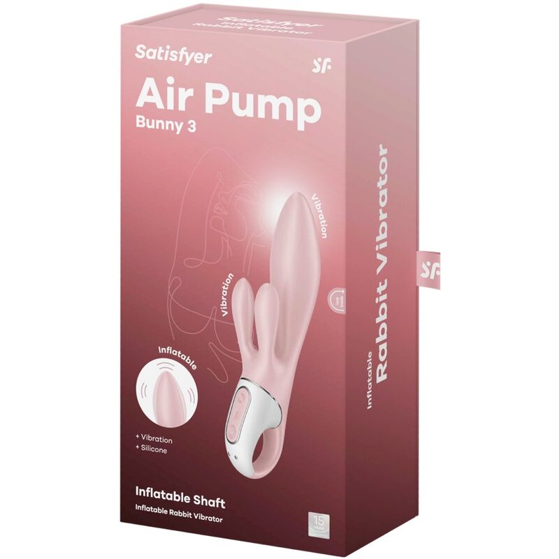 SATISFYER - AIR PUMP BUNNY 3 VIBRATEUR GONFLABLE LAPIN ROSE SATISFYER VIBRATOR