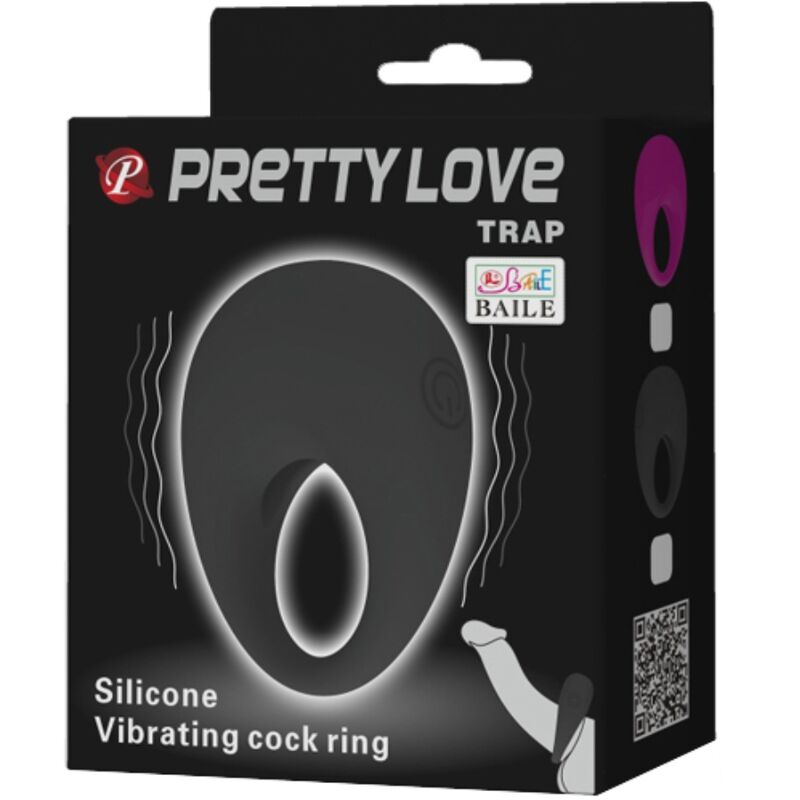 PRETTY LOVE - TRAP ANNEAU VIBRATEUR NOIR PRETTY LOVE MALE