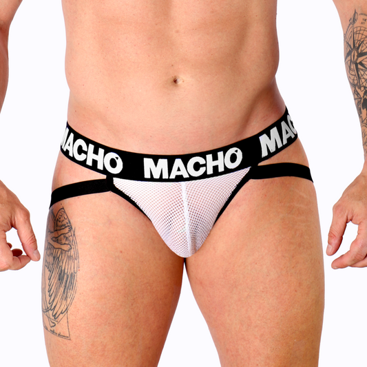 MACHO - MX26X1 JOCK GRID BLANC S MACHO UNDERWEAR