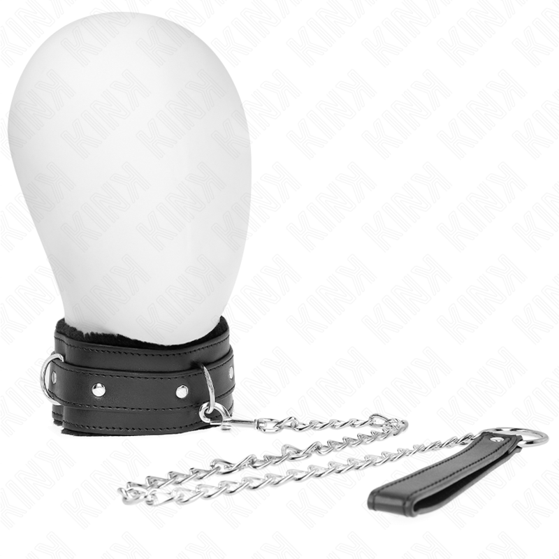 KINK - COLLIER AVEC LAISSE 65 CM AVEC RESTRICTIONS NOIR 36-42 CM X 5,5 CM KINK COLLAR & GAG