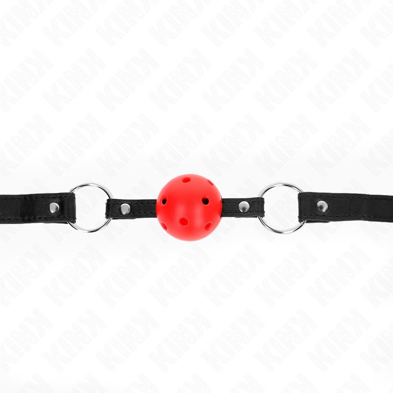 KINK - BOULE CREUSE DURE ROUGE 4,5 CM GAG MODELE 1 63,5 X 2 CM KINK COLLAR & GAG