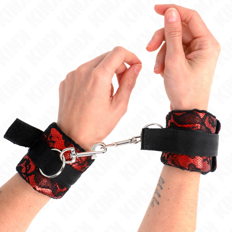 KINK - RETENUES POIGNETS SCANDAL ROUGE-NOIR KINK WRIST RESTRAINT