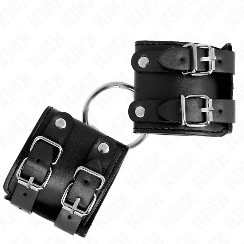 KINK - APPUI-POIGNETS FIXES AVEC ANNEAU ET CLOUS RÉGLABLES NOIR 17-22 CM X 6,5 CM KINK WRIST RESTRAINT