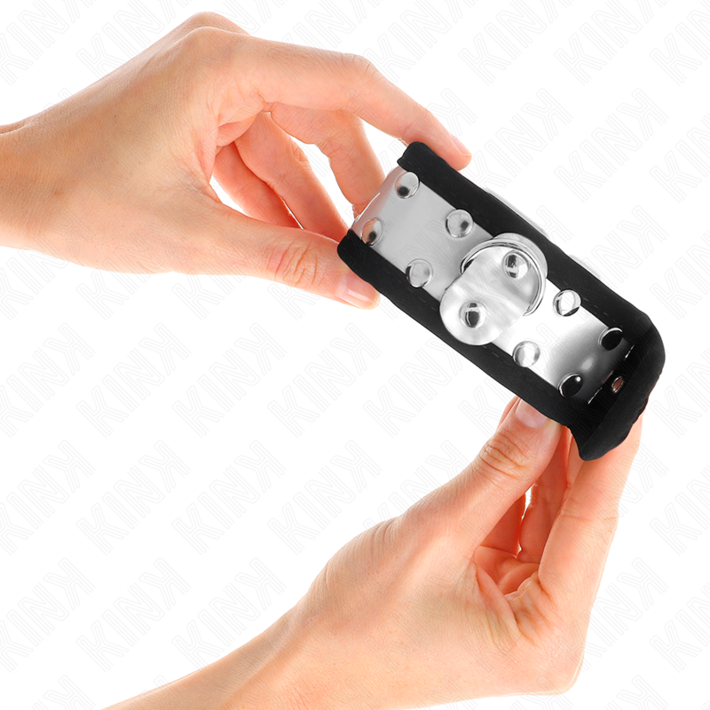 KINK - APPUI-POIGNETS FINS NOIR / ARGENT 30 X 4 CM KINK WRIST RESTRAINT