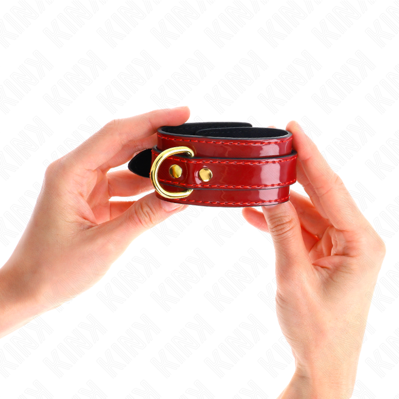 KINK - POIGNETS JOANNA ANGEL ROUGE AJUSTABLES AVEC CHAÎNE OR 16,5-26 CM X 4 CM KINK WRIST RESTRAINT