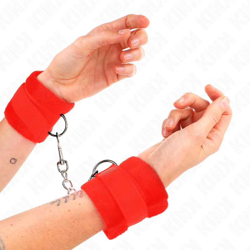 KINK - MANCHETTES DÉBUTANT EN FOURRURE ROUGE 30 X 7 CM KINK WRIST RESTRAINT