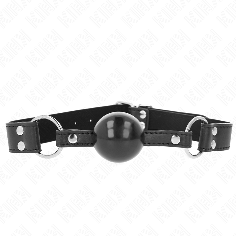 KINK - BÂTON BILLE SOUPLE ET SOLIDE 4 CM AVEC SANGLE EN CUIR 62 x 2,5 CM RÉGLABLE 42-58 CM KINK COLLAR & GAG