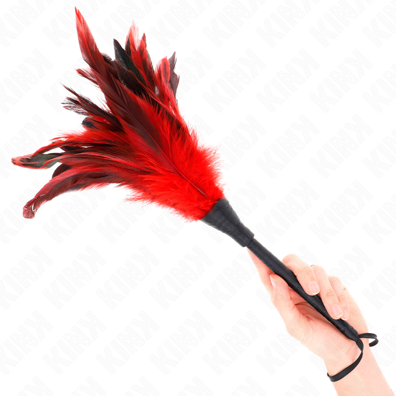 KINK - PLUMES DE POULET TICKLE EN FORME DE CORNE ROUGE 36 CM KINK IMPACT & TOUCH