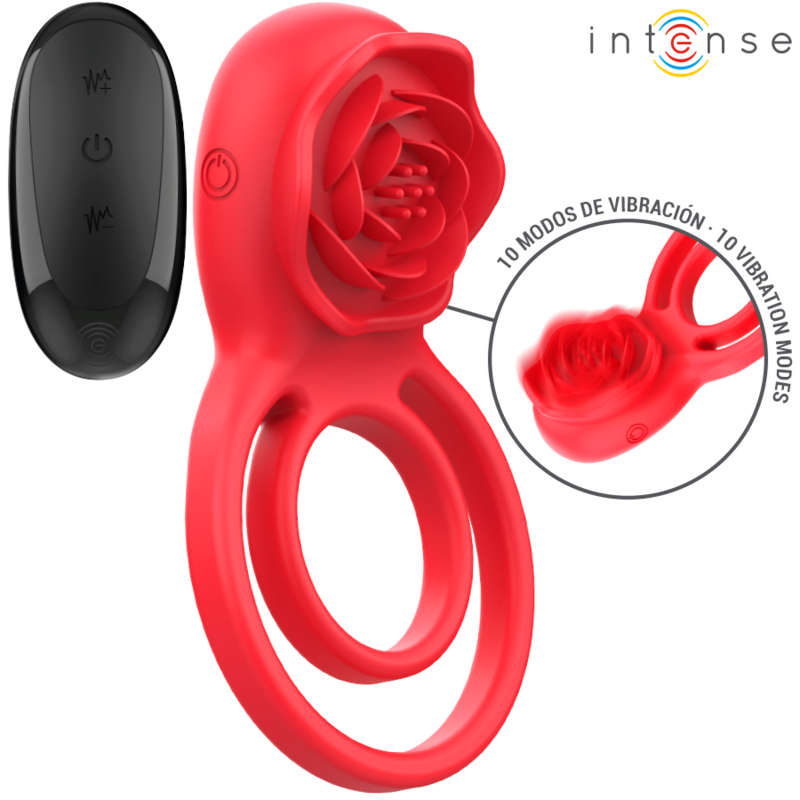 INTENSE - GAIL STIMULATEUR ROSE 10 VIBRATIONS ROUGE TELECOMMANDE INTENSE FUN