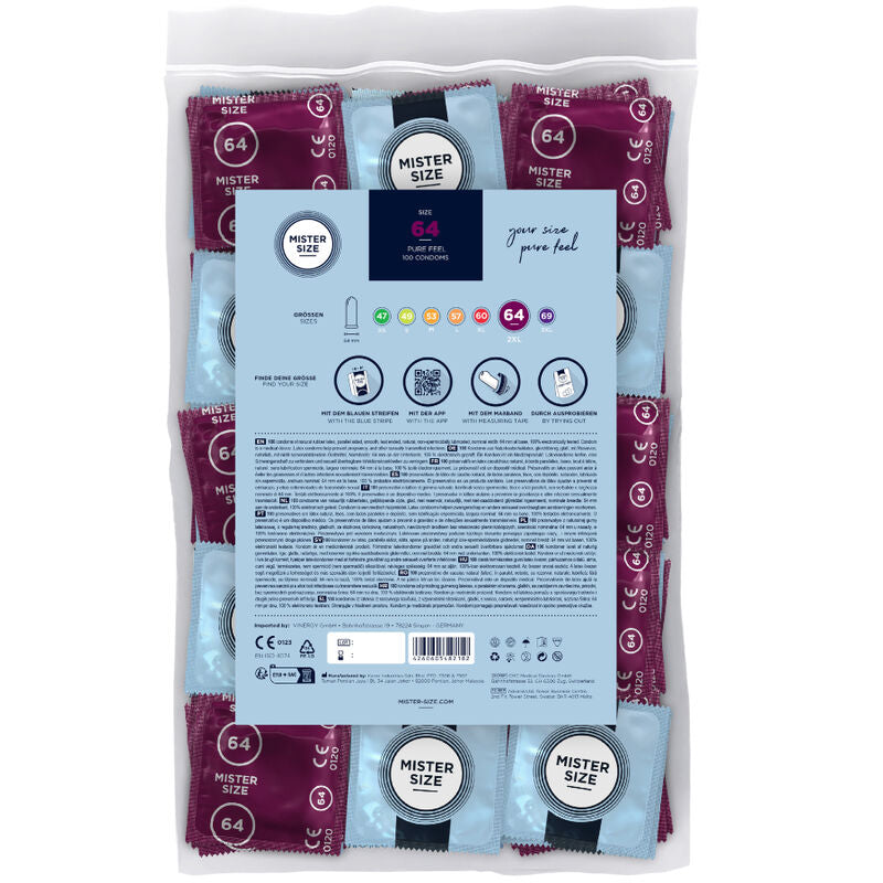 MISTER SIZE - PRÉSERVATIFS TAILLE XXL 64 MM (100 UNITÉS) MISTER SIZE