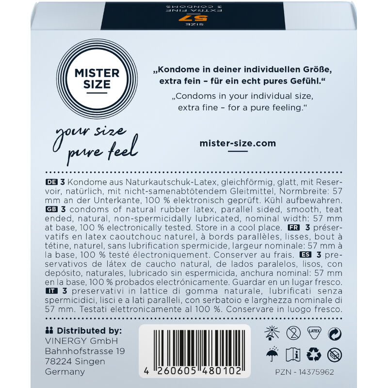 MISTER SIZE - PRÉSERVATIF TAILLE L 57 MM (3 UNITÉS) MISTER SIZE