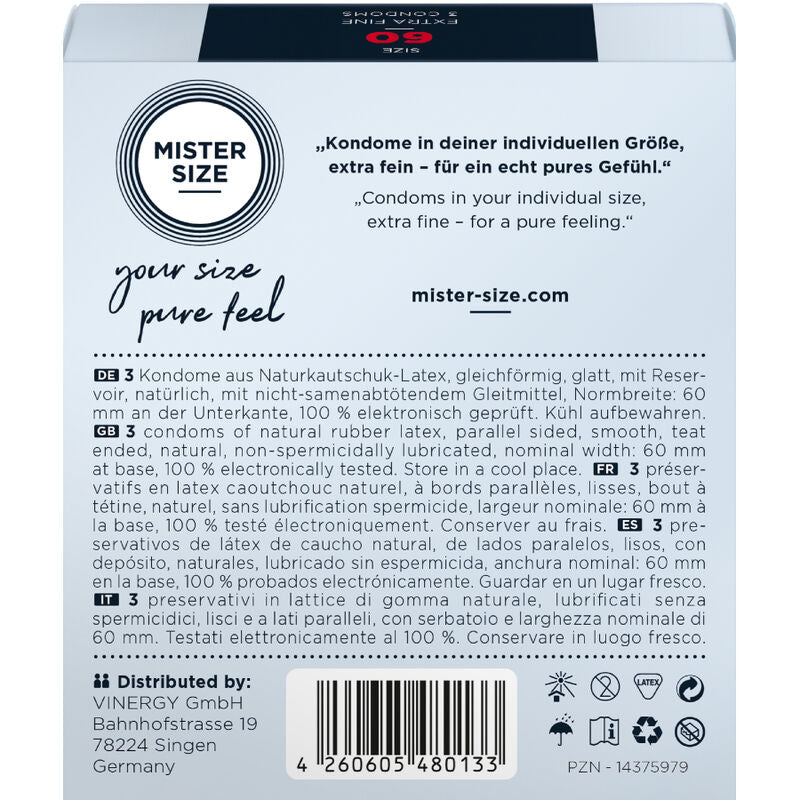 MISTER SIZE - PRÉSERVATIF TAILLE XL 60 MM (3 UNITÉS) MISTER SIZE