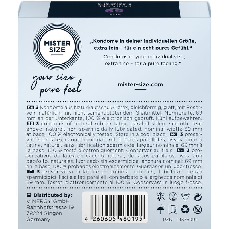 MISTER SIZE - PRÉSERVATIFS TAILLE XXXL 69 MM (3 UNITÉS) MISTER SIZE