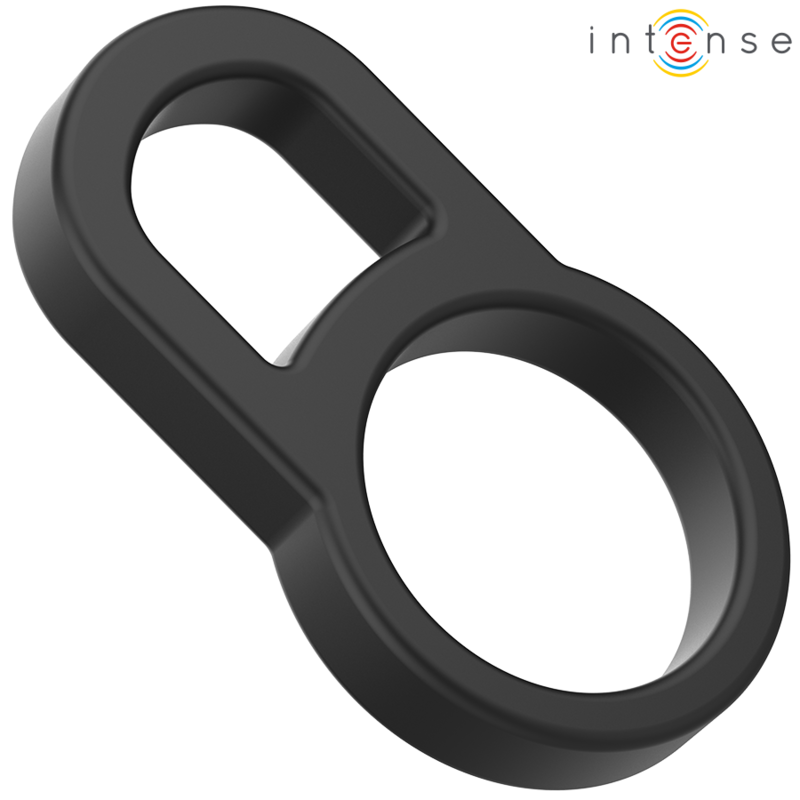 INTENSE - BOBBY DOUBLE ANNEAU PÉNIS EN SILICONE NOIR INTENSE COUPLES TOYS