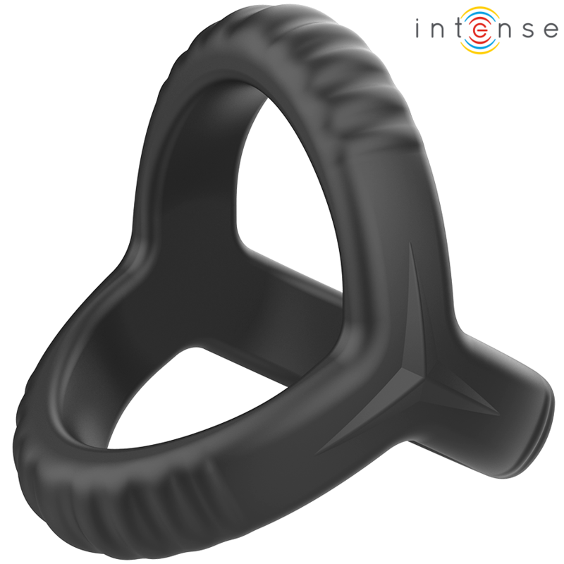 INTENSE - CARSON ANNEAU PÉNIS DOUBLE SILICONE NOIR MODÈLE 4 INTENSE COUPLES TOYS