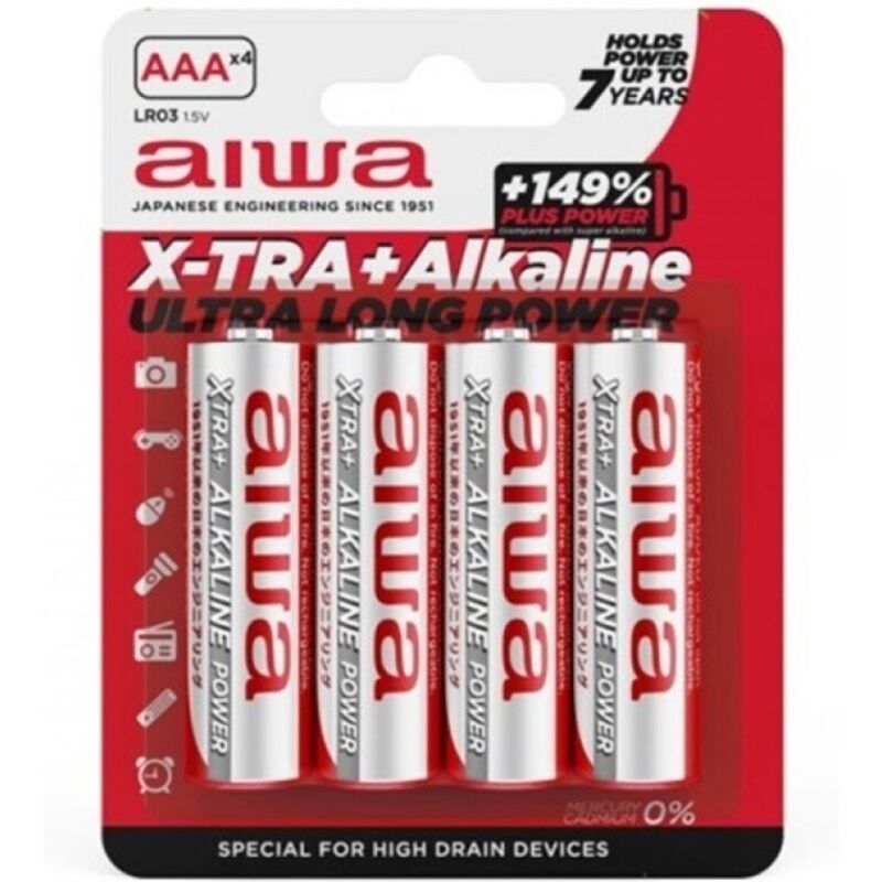 AIWA - PILE ALCALINE X-TRA AAA LR03 BLISTER*4 AIWA