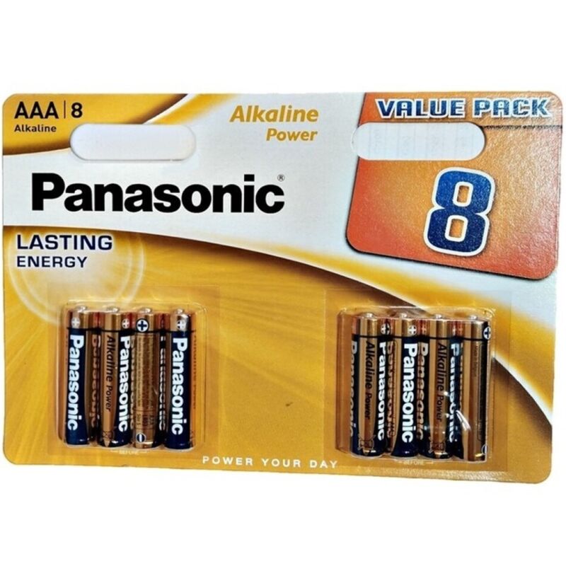 PANASONIC - BLISTER DE PILE AAA ALCALINE BRONZE LR03*8 PANASONIC