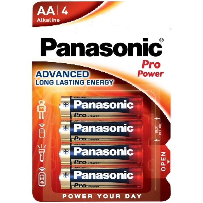 PANASONIC - PILES ALCALINES PRO POWER AA LR6 BLISTER*4 PANASONIC