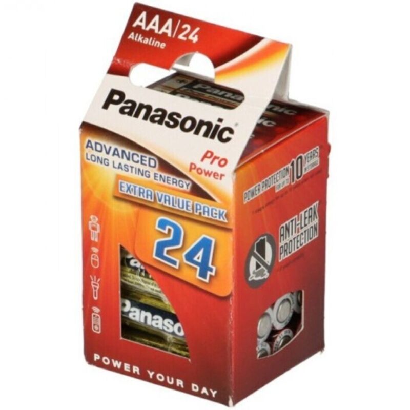 PANASONIC - PACK DE 24 PILES ALCALINES AAA LR03 PRO POWER PANASONIC