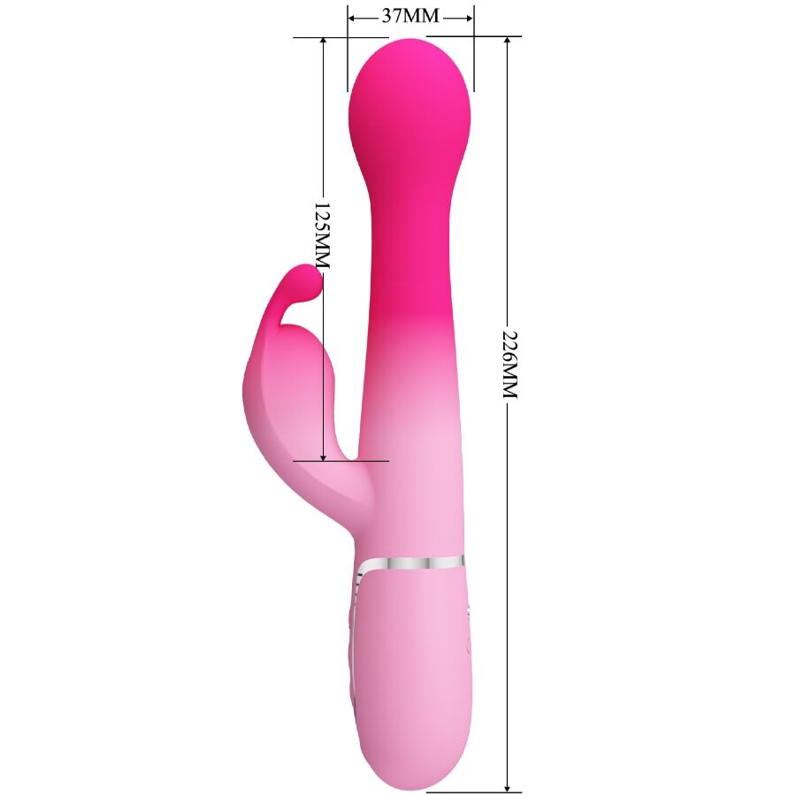 PRETTY LOVE - VIBRATEUR LAPIN MULTIFONCTION 3 EN 1 DEJON ROSE PRETTY LOVE