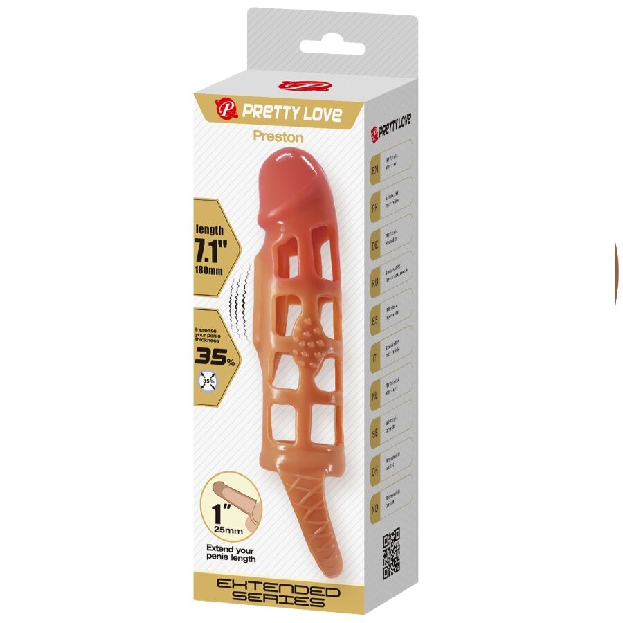 PRETTY LOVE - MANCHON PÉNIS VIBRANT PRESTON 18 CM PRETTY LOVE