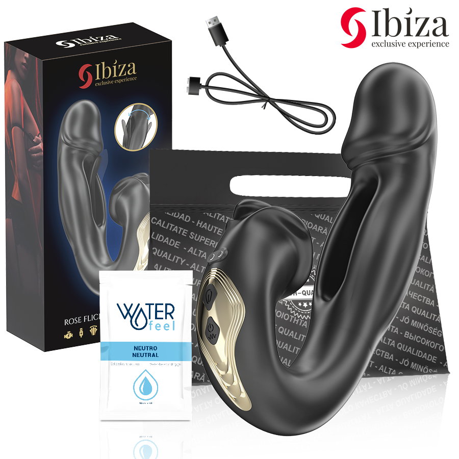 IBIZA - ROSE VIBRATEUR EFFET FLICKING ET STIMULATEUR DE CLITO IBIZA TECHNOLOGY