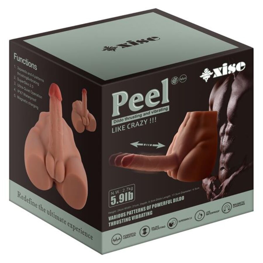 XISE - PEEL DILDO ASS GODE RÉALISTE MASTURBATEUR POSITION FRONTALE AVEC POUSSÉE 17,5 CM XISE