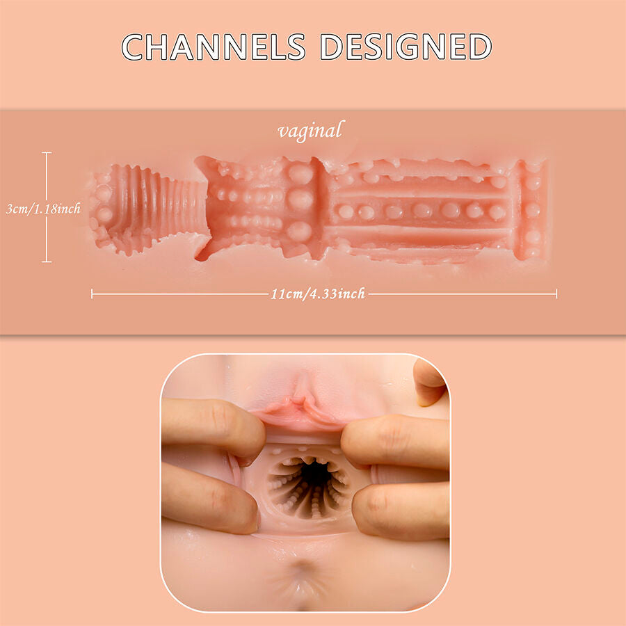 XISE - ETHEL MASTURBATEUR VAGIN RÉALISTE À POUSSÉE AVEC VIBRATIONS MULTI-POSITIONS XISE