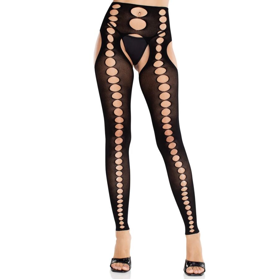 LEG AVENUE - BAS OPAQUES SANS COUTURE ET SANS BRETELLES NOIRS LEG AVENUE HOSIERY