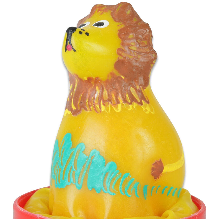 CONDOMERIE - PRÉSERVATIFS FANTAISIE PEINTS À LA MAIN LION ASSIS