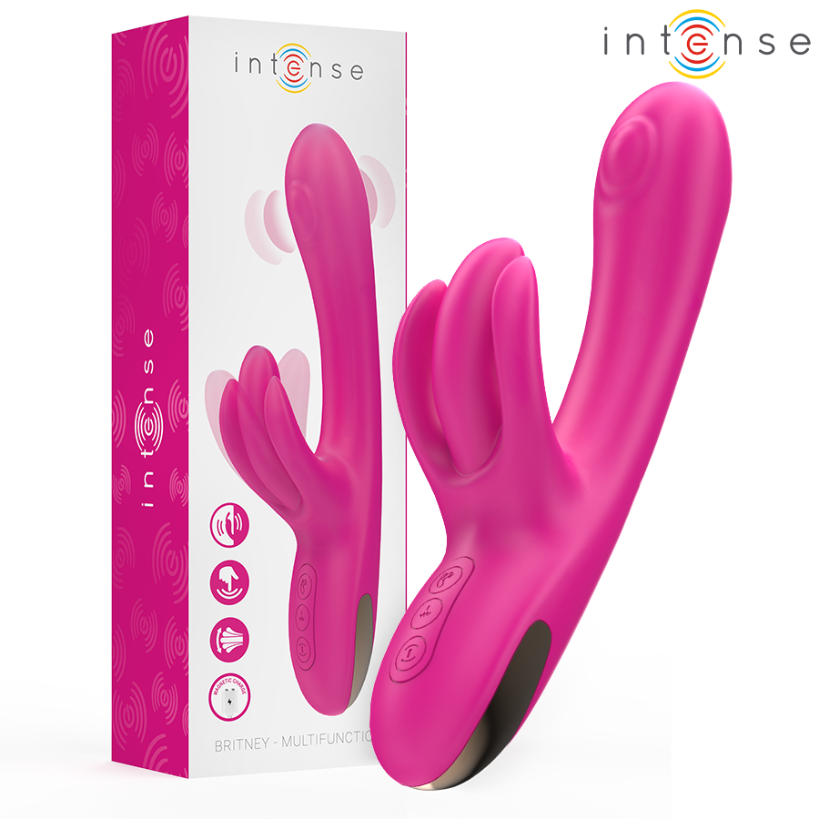 INTENSE - BRITNEY VIBRATEUR LAPIN MULTIFONCTION 23 CM ROSE INTENSE FUN