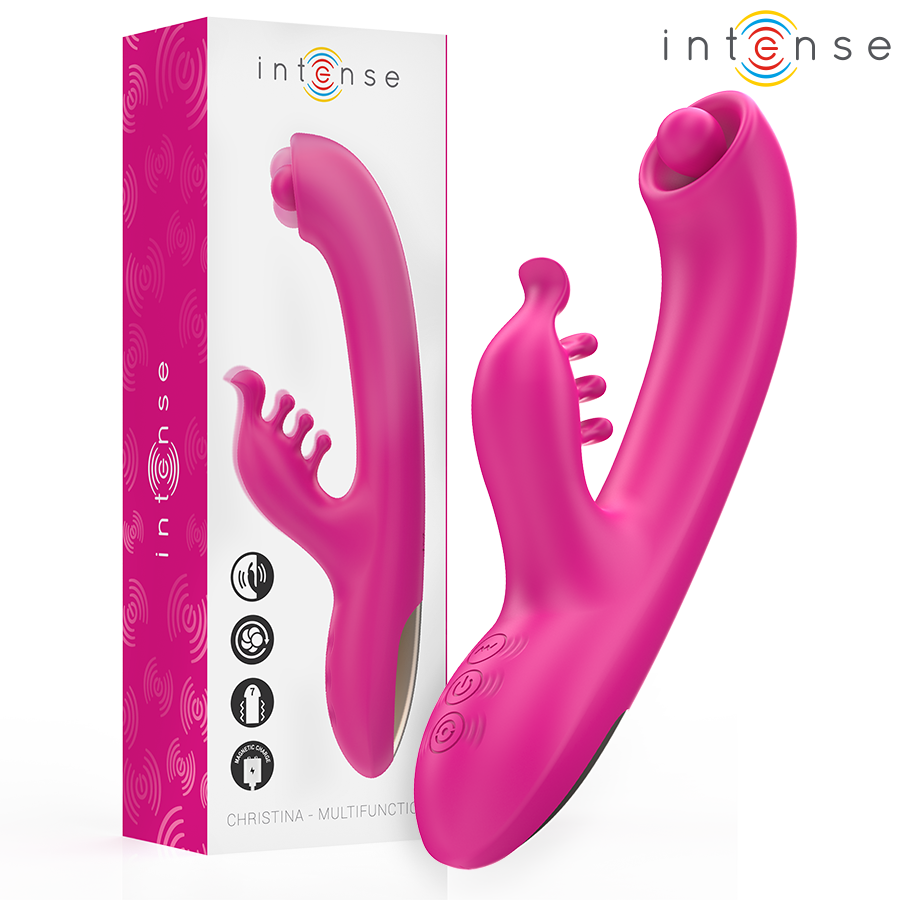 INTENSE - CHRISTINA VIBRATEUR LAPIN MULTIFONCTION 22,5 CM ROSE INTENSE FUN
