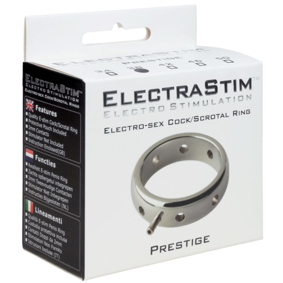 ELECTRASTIM - ANNEAU PÉNIS ÉLECTROMAGNÉTIQUE PRESTIGE EN MÉTAL 42 MM ELECTRASTIM