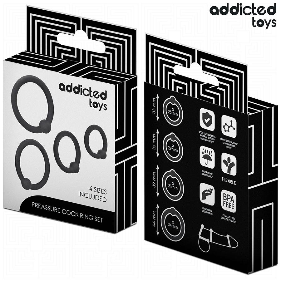 ADDICTED TOYS - LOT D'ANNEAUX EN SILICONE À PRESSION ADDICTED TOYS