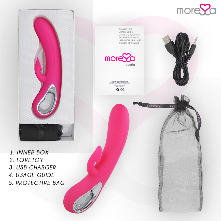MORESSA - DUSTIN ASPIRATION CLITORIDIENNE ET VIBRATIONS PUISSANTES SILICONE PREMIUM RECHARGEABLE MORESSA