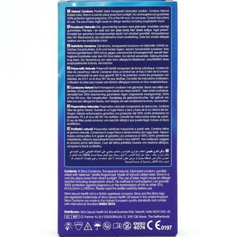 SKINS - PRÉSERVATIFS NATURELS PREMIUM PACK 8 SKINS