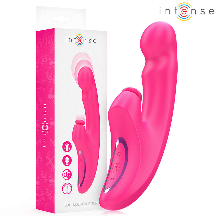 INTENSE - EMI VIBRATEUR 13,5 CM MULTIFONCTION 3 EN 1 10 VIBRATIONS ROSE INTENSE FUN