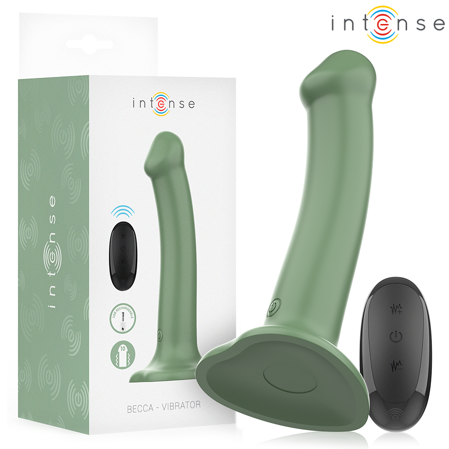 INTENSE - BECCA VIBRATEUR AVEC VENTOUSE 10 VIBRATIONS TÉLÉCOMMANDE VERTE INTENSE FUN