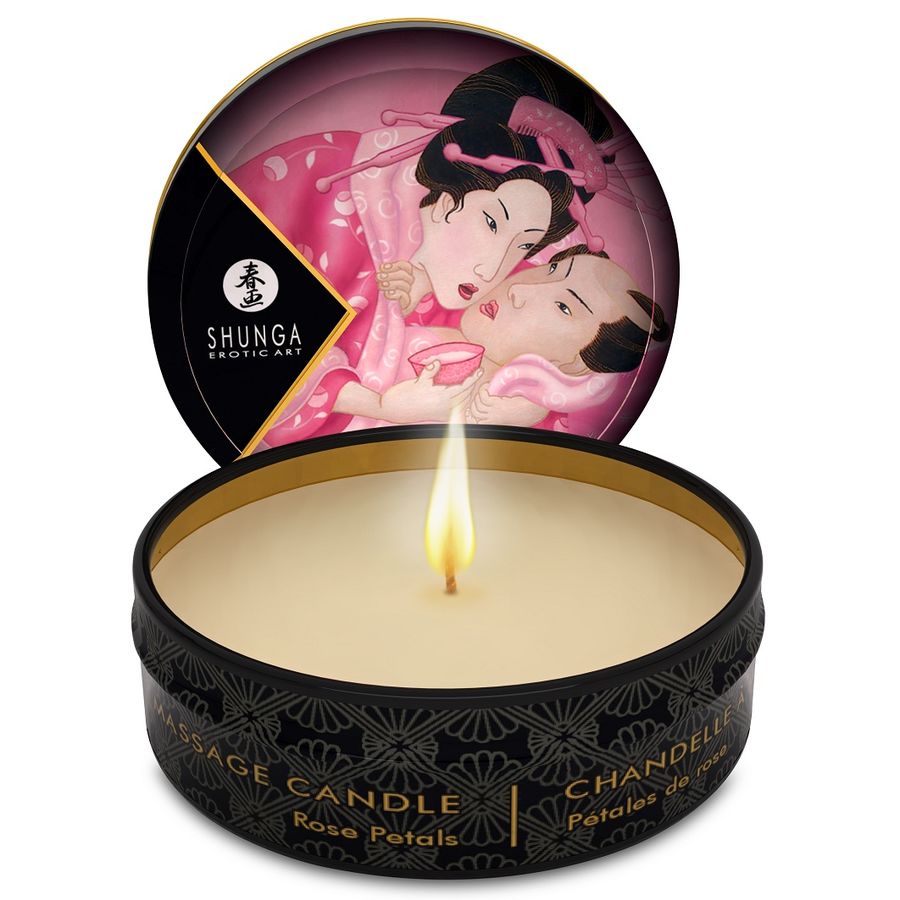 SHUNGA - BOUGIE DE MASSAGE MINI CARESS BY CANDELIGHT ROSES 30 ML SHUNGA CANDLES
