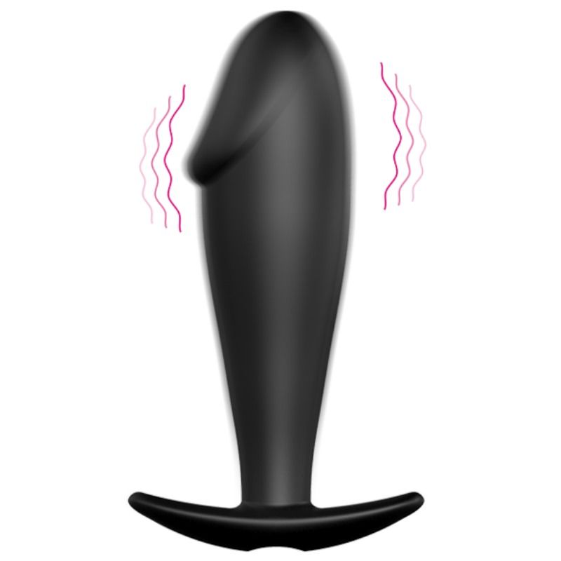 PRETTY LOVE - PLUG ANAL EN SILICONE FORME PÉNIS ET 12 MODES DE VIBRATION NOIR PRETTY LOVE BOTTOM