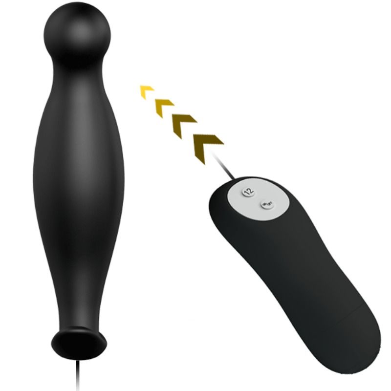 PRETTY LOVE - PLUG ANAL EN SILICONE 12 MODES DE VIBRATION NOIR PRETTY LOVE